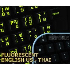 Glowing fluorescent Thai English US keyboard stickers Glowing fluorescent Thai English US keyboard stickers