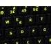 Glowing fluorescent Danish keyboard stickers
