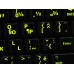 Glowing fluorescent French QWERTY - English US keyboard stickers