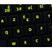 Glowing fluorescent French Belgian keyboard stickers