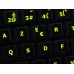 Glowing fluorescent French Belgian keyboard stickers
